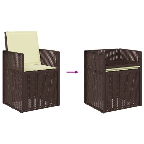 Комплект за хранене в градината 7 pcs Кафяво и кремаво ПП