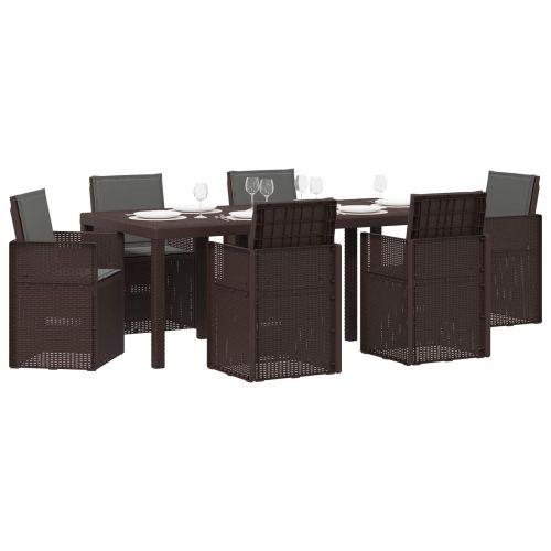 Комплект за хранене в градината 7 pcs Кафяво и антрацит ПП