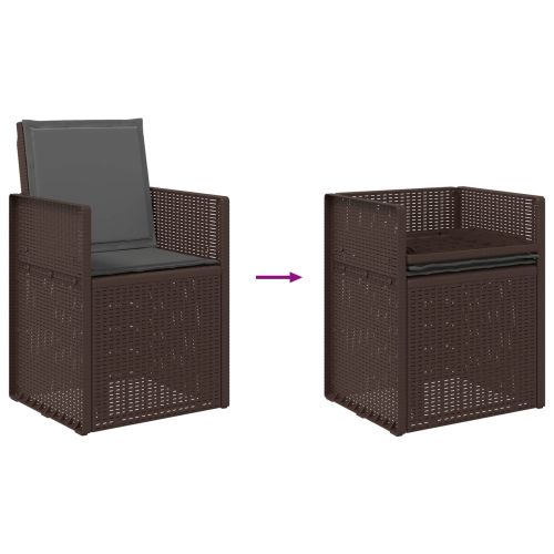 Комплект за хранене в градината 7 pcs Кафяво и антрацит ПП