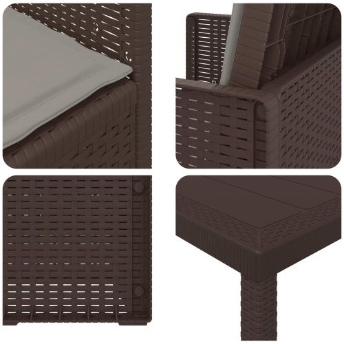 Комплект за хранене в градината 7 pcs Кафяво и светлосиво ПП