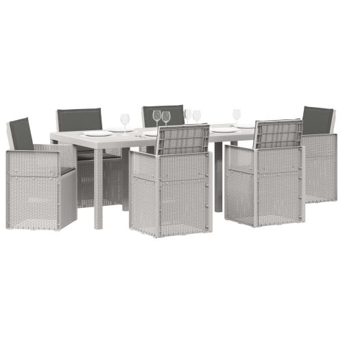 Комплект за хранене в градината 7 pcs Бяло и антрацит ПП