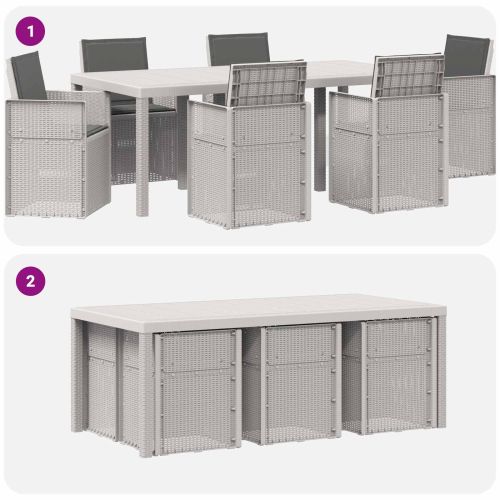 Комплект за хранене в градината 7 pcs Бяло и антрацит ПП