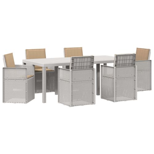 Комплект за хранене в градината 7 pcs Бяло и таупе ПП