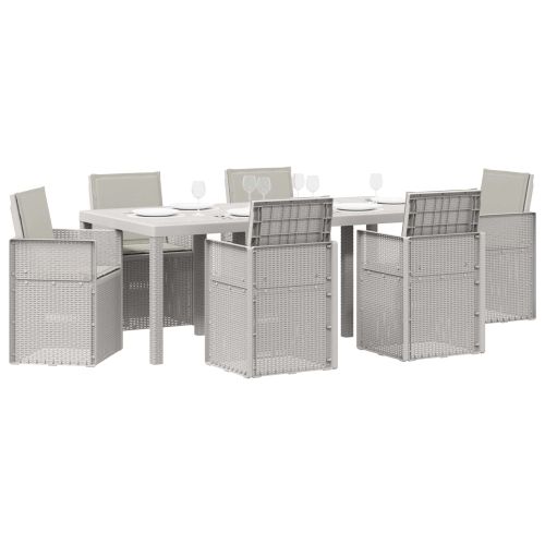 Комплект за хранене в градината 7 pcs Бяло и светлосиво ПП