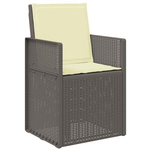 Комплект за хранене в градината 7 pcs Светло сиво и Кремаво ПП