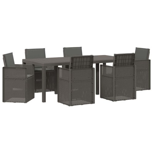 Комплект за хранене в градината 7 pcs Светлосиво и антрацит ПП