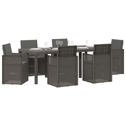 Комплект за хранене в градината 7 pcs Светлосиво и антрацит ПП