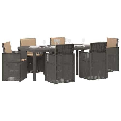 Комплект за хранене в градината 7 pcs Светлосиво и Таупе ПП