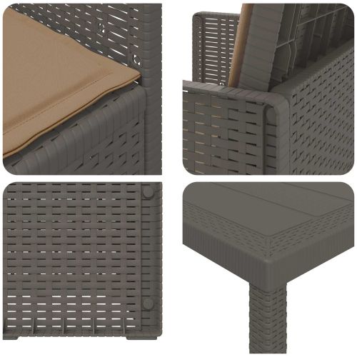 Комплект за хранене в градината 7 pcs Светлосиво и Таупе ПП