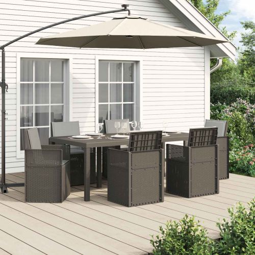 Комплект за хранене в градината 7 pcs Светлосиво ПП