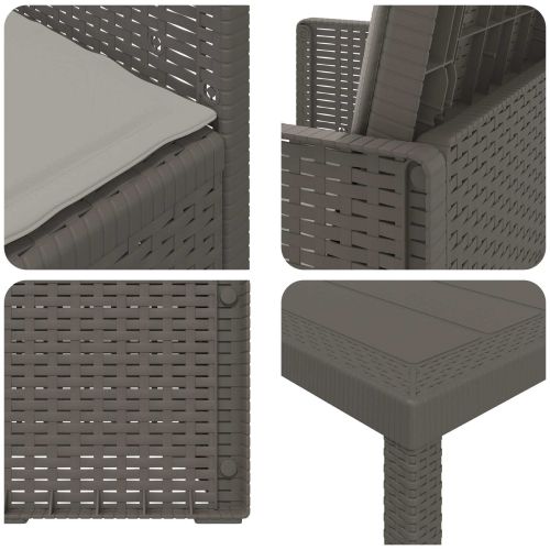 Комплект за хранене в градината 7 pcs Светлосиво ПП