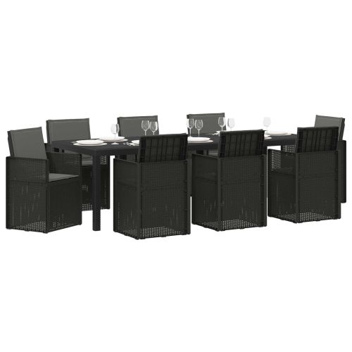 Комплект за хранене в градината с възглавница 9 pcs Антрацит ПП