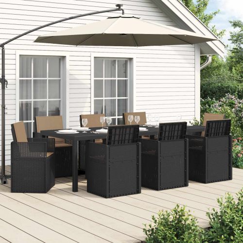 Комплект за хранене в градината 9 pcs Антрацит и таупе ПП