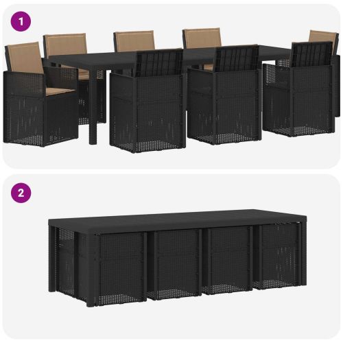 Комплект за хранене в градината 9 pcs Антрацит и таупе ПП