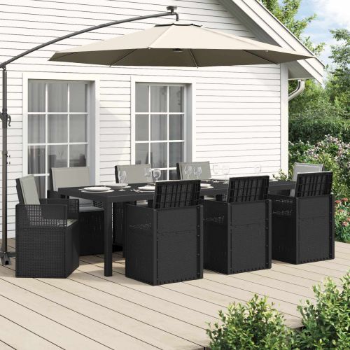 Комплект за хранене в градината 9 pcs Антрацит и Светлосиво ПП