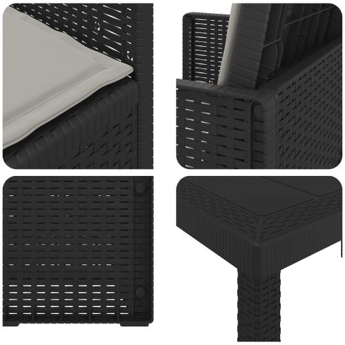 Комплект за хранене в градината 9 pcs Антрацит и Светлосиво ПП