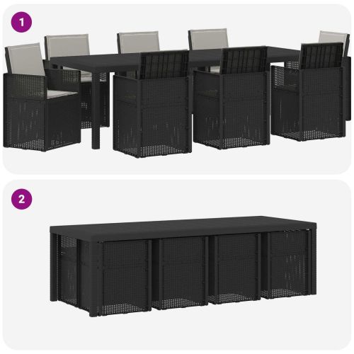 Комплект за хранене в градината 9 pcs Антрацит и Светлосиво ПП