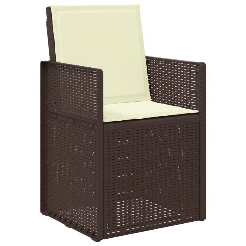 Комплект за хранене в градината 9 pcs Кафяво и кремаво ПП