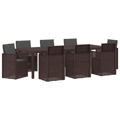 Комплект за хранене в градината 9 pcs Кафяво и антрацит ПП