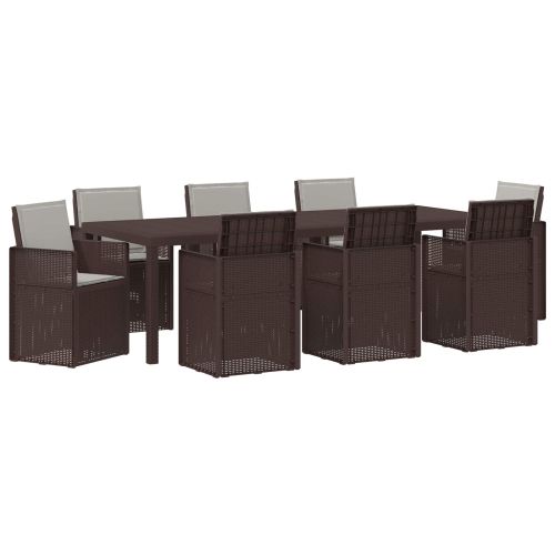 Комплект за хранене в градината 9 pcs Кафяво и светлосиво ПП