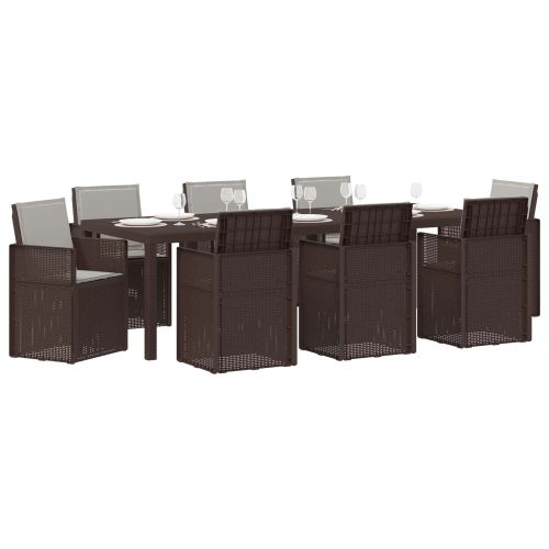 Комплект за хранене в градината 9 pcs Кафяво и светлосиво ПП