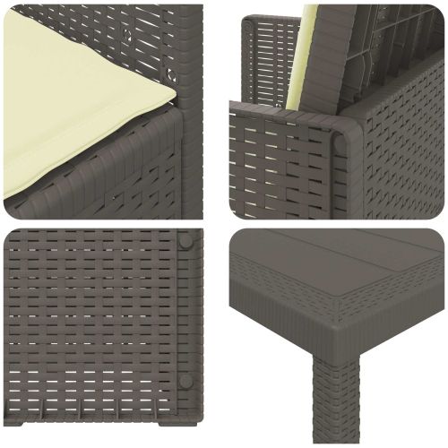 Комплект за хранене в градината 9 pcs Светло сиво и Кремаво ПП