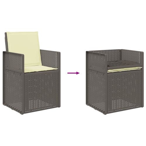 Комплект за хранене в градината 9 pcs Светло сиво и Кремаво ПП