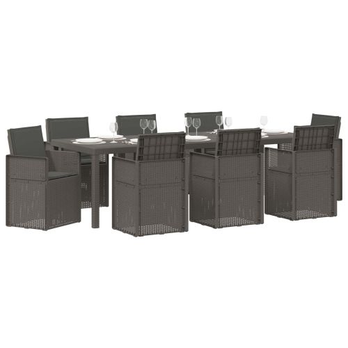 Комплект за хранене в градината 9 pcs Светлосиво и антрацит ПП