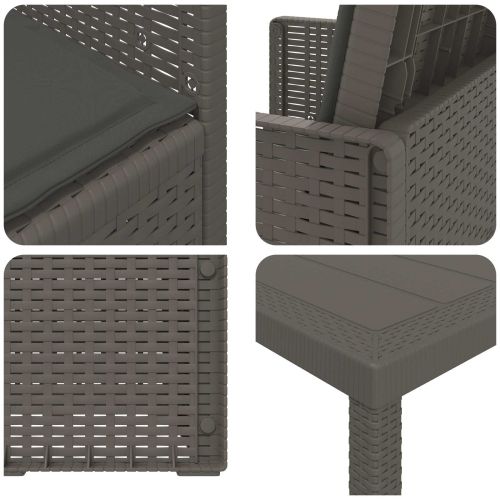 Комплект за хранене в градината 9 pcs Светлосиво и антрацит ПП