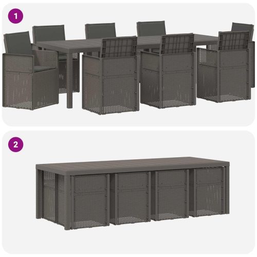 Комплект за хранене в градината 9 pcs Светлосиво и антрацит ПП