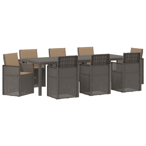 Комплект за хранене в градината 9 pcs Светлосиво и Таупе ПП