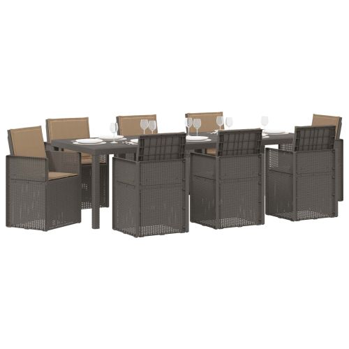 Комплект за хранене в градината 9 pcs Светлосиво и Таупе ПП