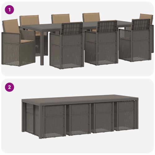 Комплект за хранене в градината 9 pcs Светлосиво и Таупе ПП