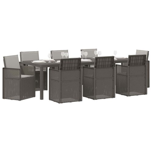 Комплект за хранене в градината 9 pcs Светлосиво ПП