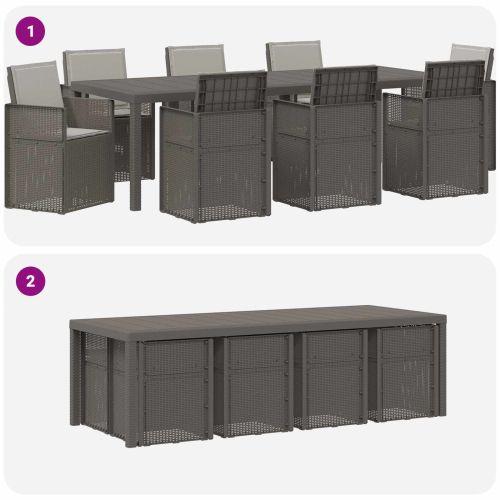 Комплект за хранене в градината 9 pcs Светлосиво ПП