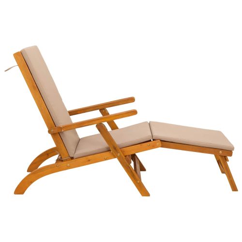 Сгъваем и reclining шезлонг Солидно акациево дърво