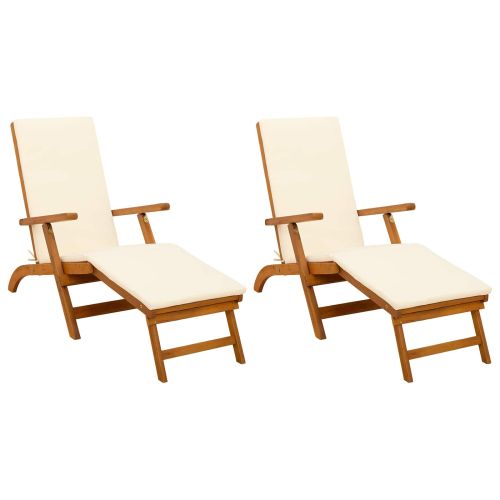 Сгъваем и reclining шезлонг 2 pcs 55 x 146 x 91 см