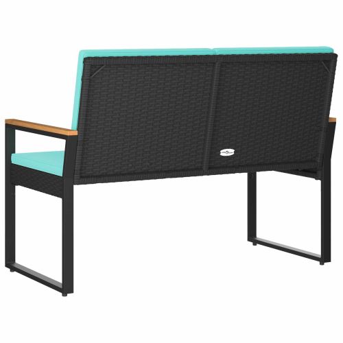 Външна пейка Черен и Туркоаз 107 x 61 x 80 см полиратан