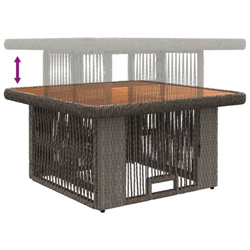 Комплект за хранене в градината 3 pcs Сив и тъмен сив полиратан