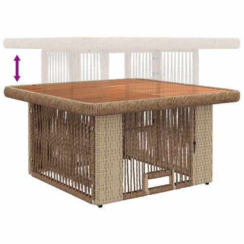 Комплект за хранене в градината 3 pcs Бежов и кремав полиратан