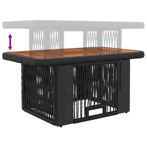 Комплект за хранене в градината 3 pcs Черен и кремав полиратан