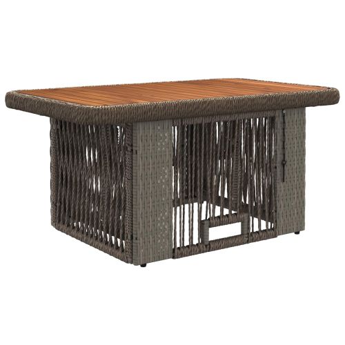 Комплект за хранене в градината 3 pcs Сив и тъмен сив полиратан