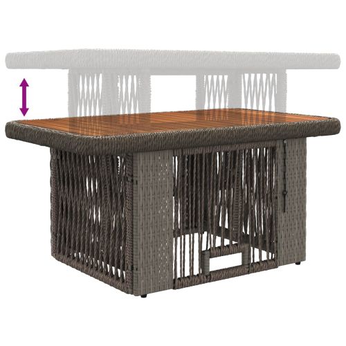 Комплект за хранене в градината 3 pcs Сив и тъмен сив полиратан