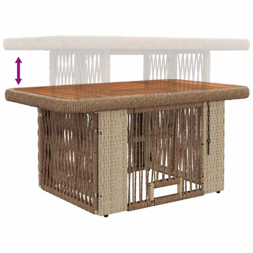 Комплект за хранене в градината 3 pcs Бежов и кремав полиратан