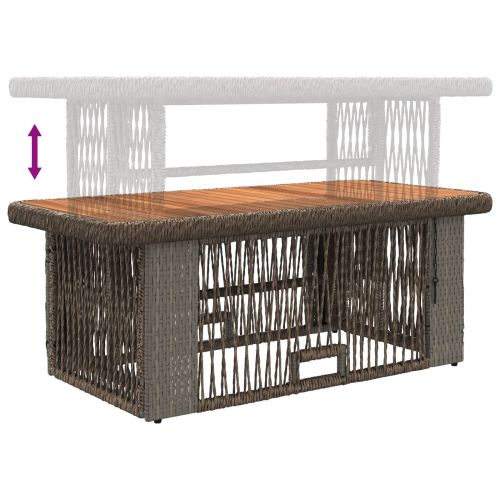 Комплект за хранене в градината 4 pcs Сив и тъмен сив полиратан