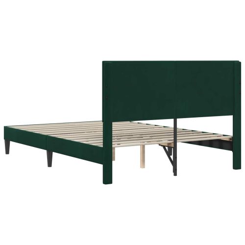 Рамка за легло с таблото Тъмнозелено 140 x 190 cm Кадифе