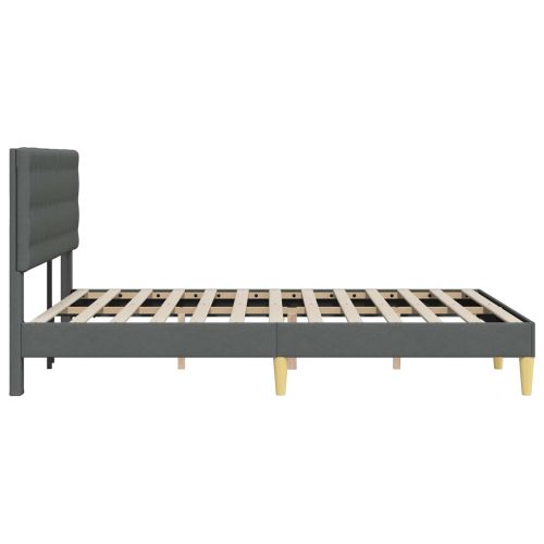 Рамка за легло с таблото Тъмносиво 160 x 200 cm Текстил