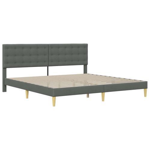 Рамка за легло с таблото Тъмносиво 180 x 200 cm Текстил