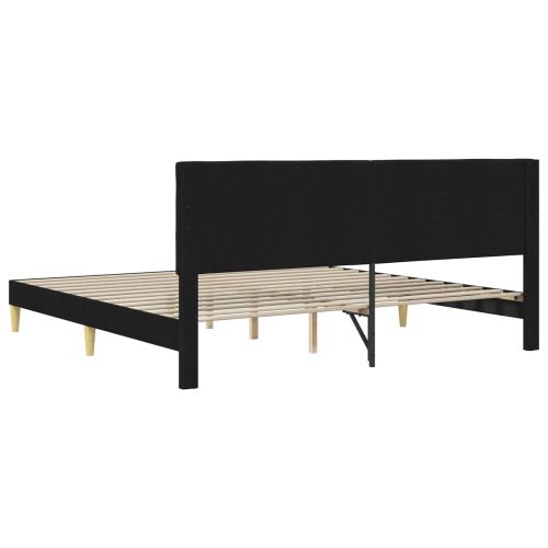 Рамка за легло с таблото Черно 180 x 200 cm Текстил