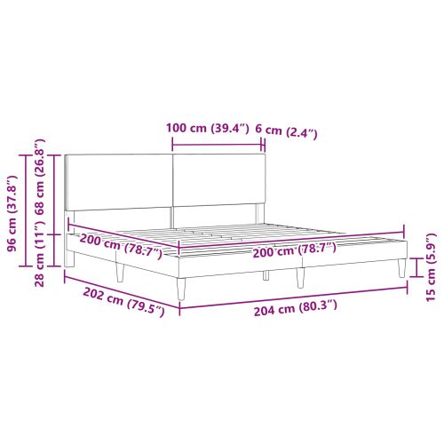 Рамка за легло с таблото Тъмнозелено 200 x 200 cm Текстил
